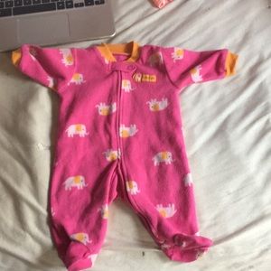 Fleece zip up one piece sized newborn never worn